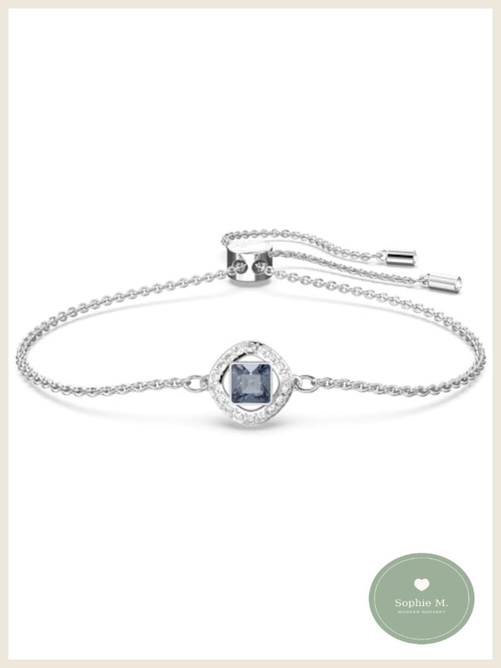 Swarovski Una Angelic Bracelet Cushion Cut Crystal Rhodium Adjustable